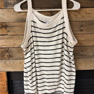 Market & Spruce Black and White Striped Tank Top